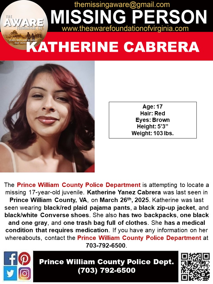 BREAKING: 17-Year-Old Missing in Prince William County, VA!
