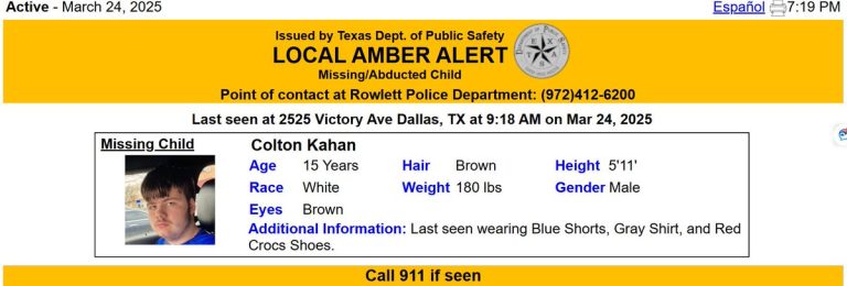 BREAKING: Amber Alert Issued for Missing Dallas Boy, Colton Kahan!