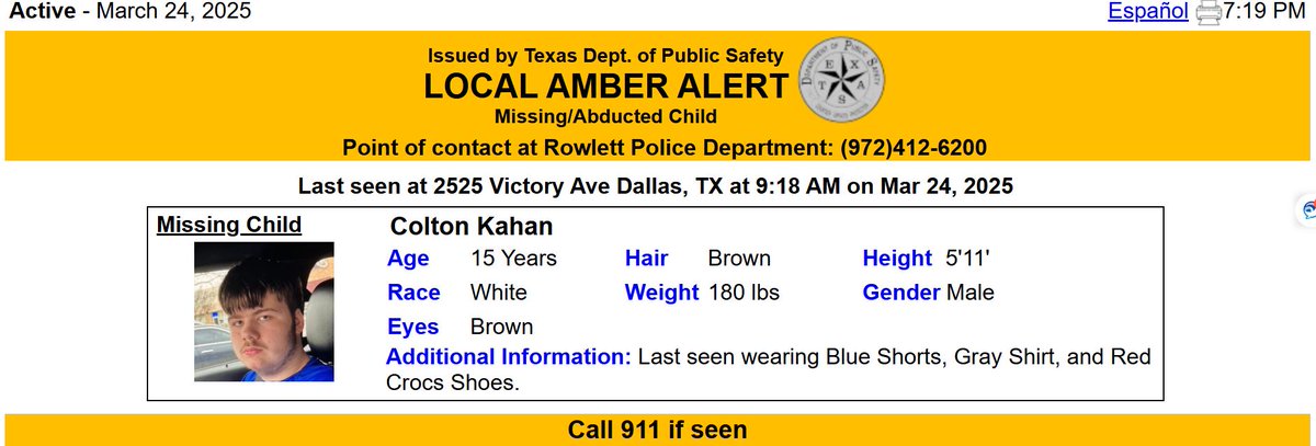 BREAKING: Amber Alert Issued for Missing Dallas Boy, Colton Kahan!