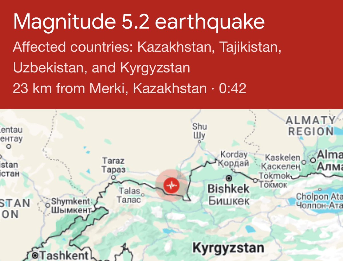 BREAKING 🔴 Major 5.2 Quake Rocks Kyrgyzstan-Kazakhstan Border!