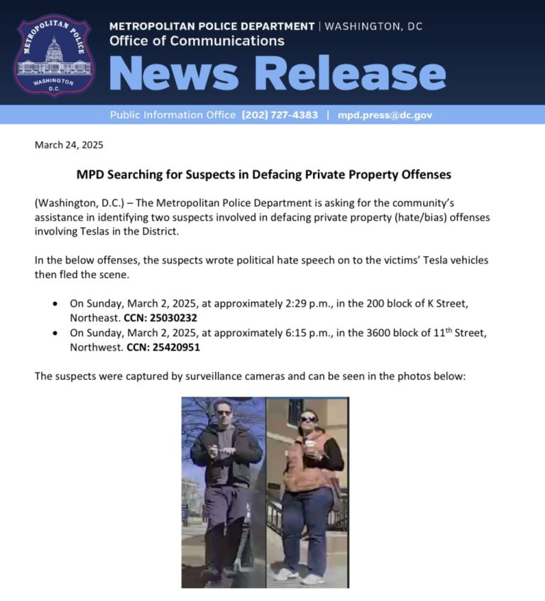 DC Police Hunt Suspects After Tesla Vandalism Sparks Outrage!