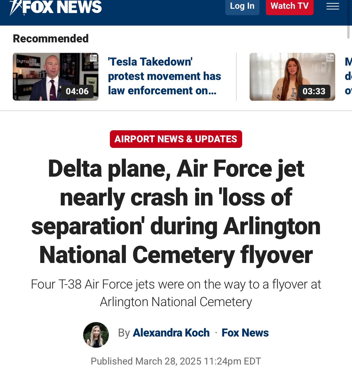 Delta Jet vs. Air Force: Near Catastrophe Over National Cemetery!