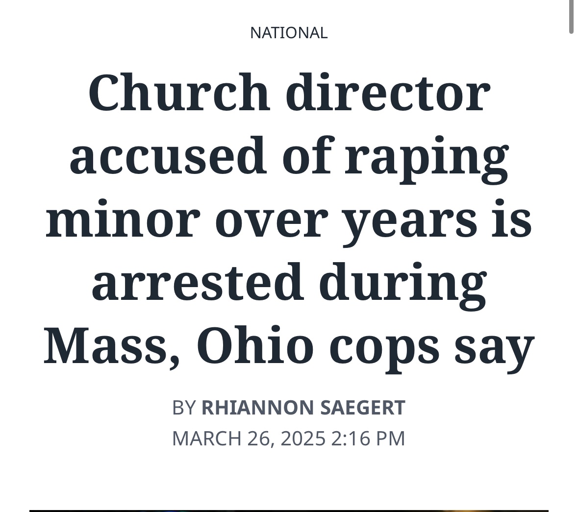 Director Arrested During Mass for Alleged Child Abuse Scandal