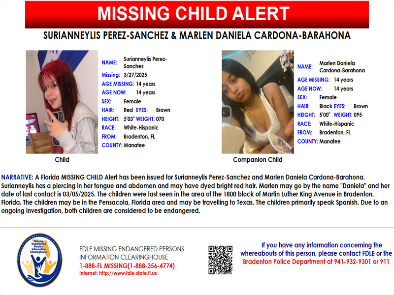 Florida's Missing Teen Alert: Two Girls Vanish, Community in Shock!