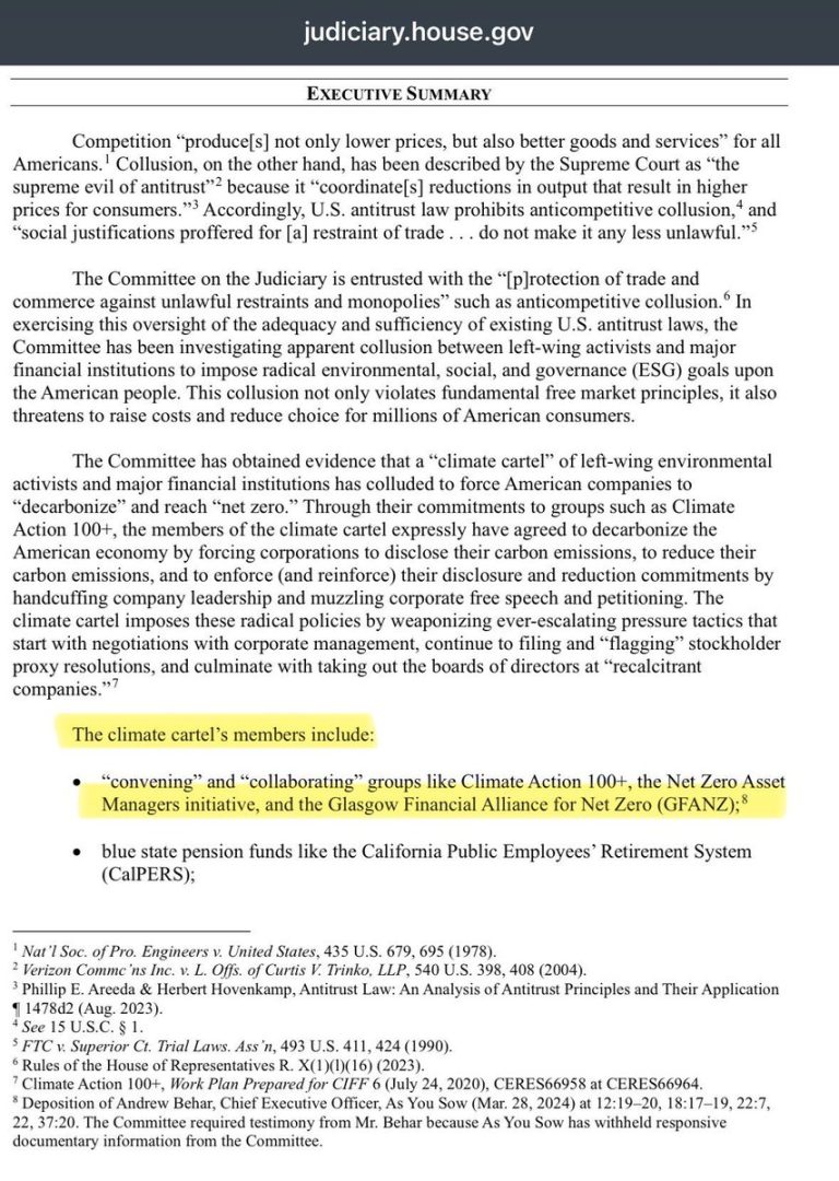 Is Carney's Fear of Trump Exposing GFANZ Investigation Justified?  
Is Our Leader Complicit in Anticompetitive Collusion?