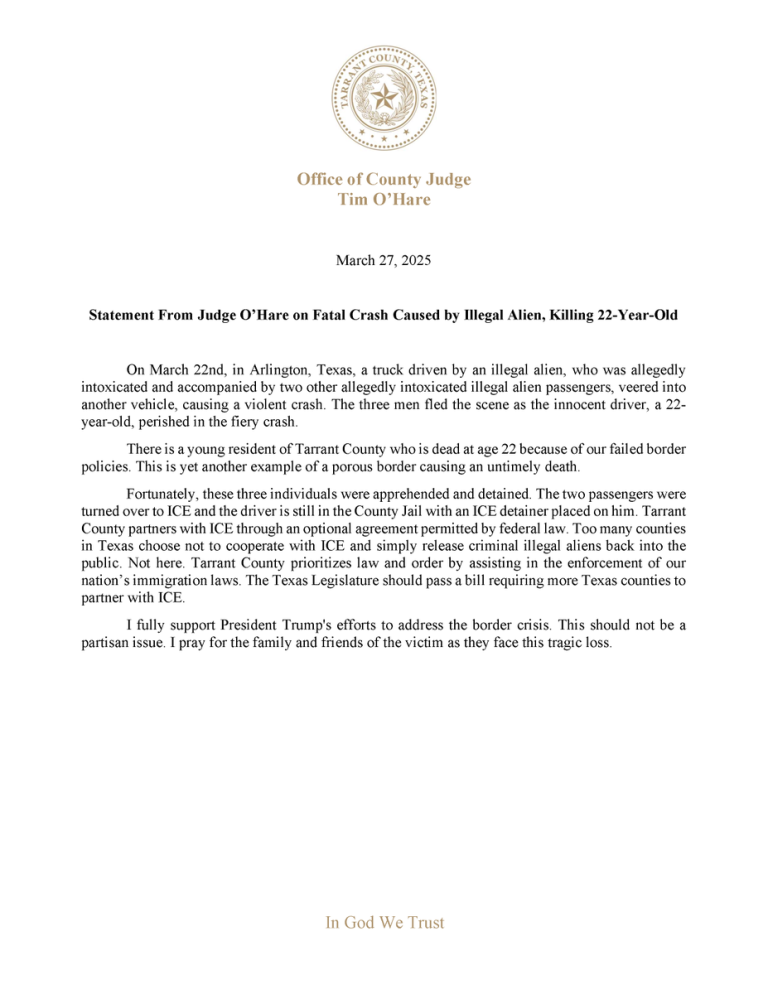 Judge O’Hare Sparks Outrage: Illegal Alien’s Crash Kills Young Adult
