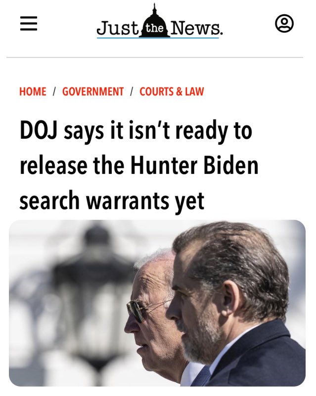 Justice Dept. Holds Back Hunter Biden Search Warrants, Sparks Outrage
