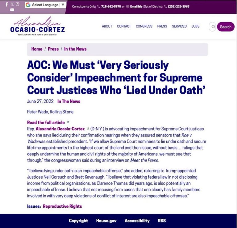 Justice Roberts' Hypocrisy: Silent on AOC, Outraged by Trump!