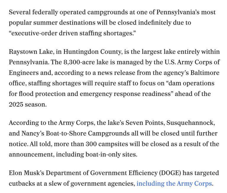 Massive Campsite Closures in PA: DOGE Cuts Blamed!