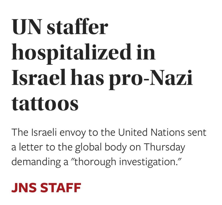 Nazi Tattoos Discovered on Injured UN Staffer in Israel Shock!