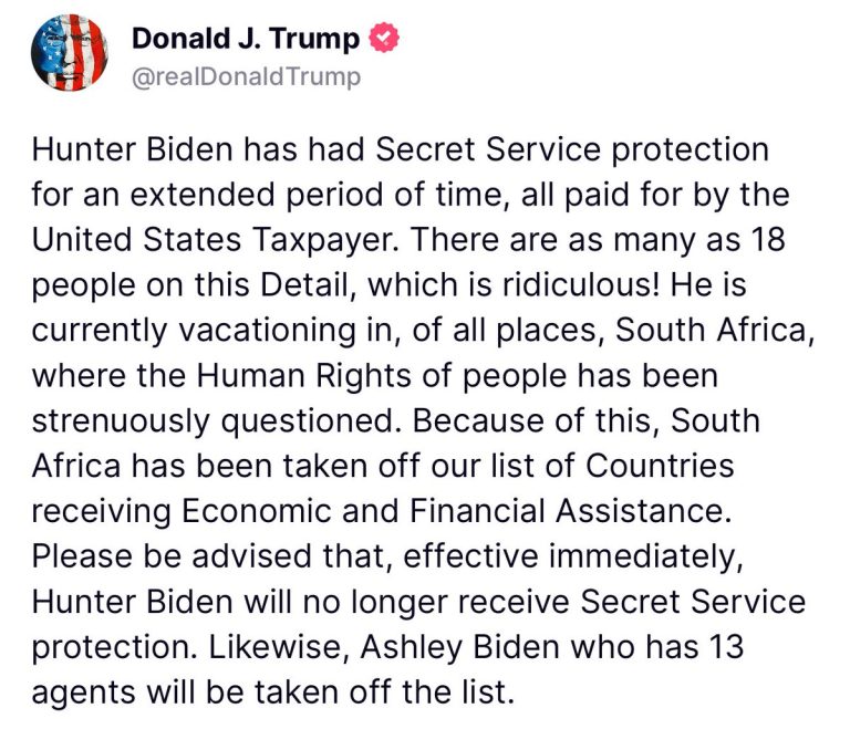 🚨 SHOCKING: POTUS Strips Hunter & Ashley Biden of Secret Service!
