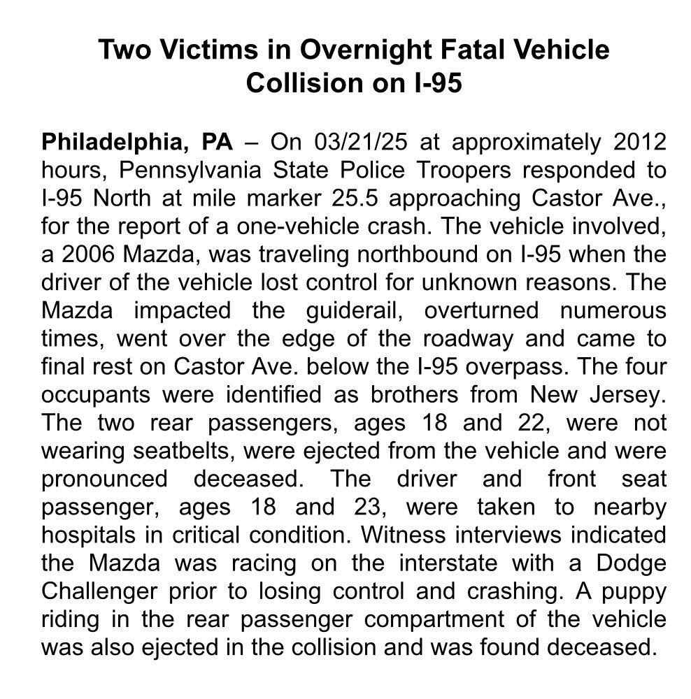 Tragedy Strikes: NJ Brothers, 2 Dead in I-95 Racing Crash!