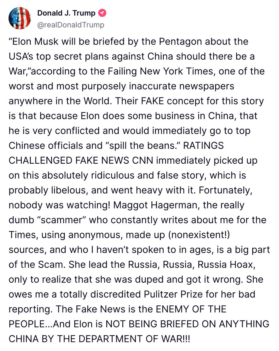 Trump Rips 'Maggot Hagerman' Over Musk's China War Briefing Report!