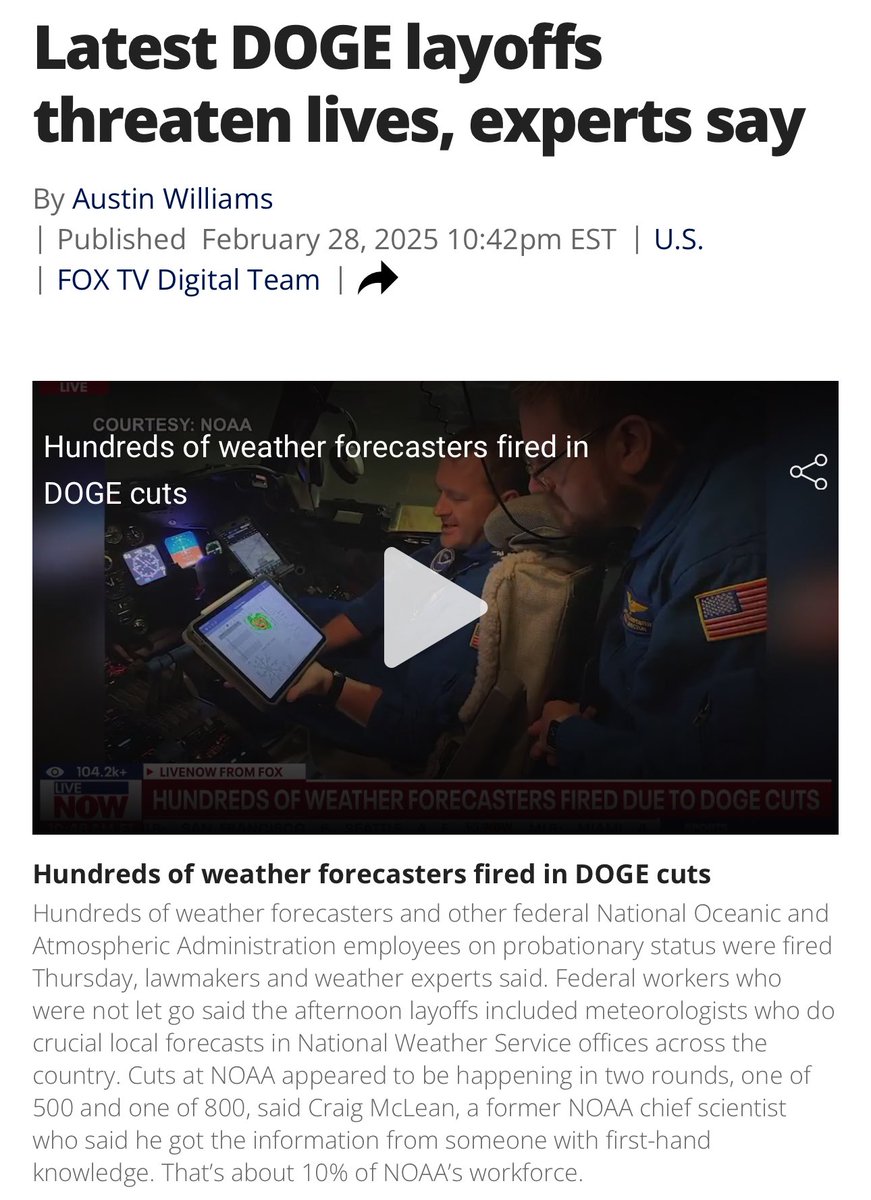 Trump's DOGE Cuts 650 NOAA Jobs, Tornado Forecasts at Risk: 36 Dead