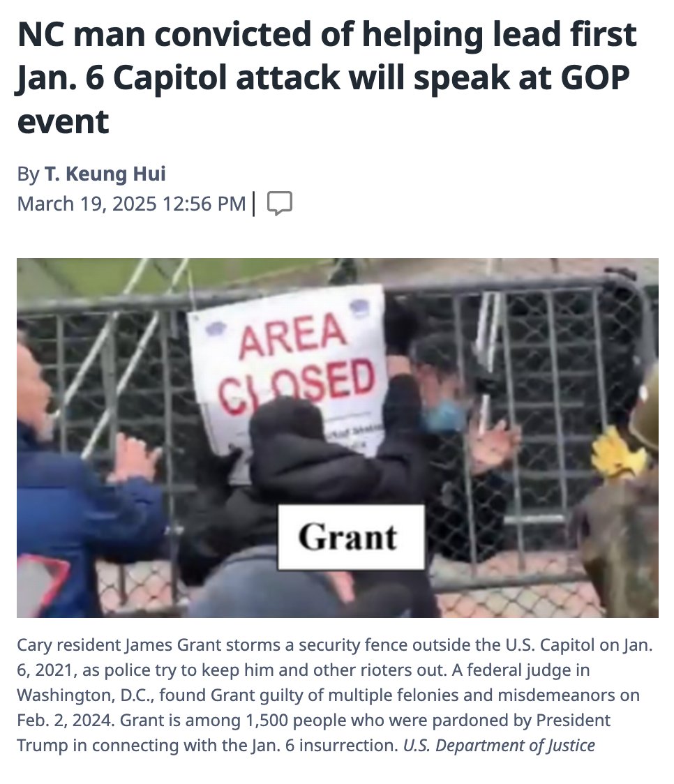 Wake GOP Leaders Share Stage with January 6th Assault Convict!