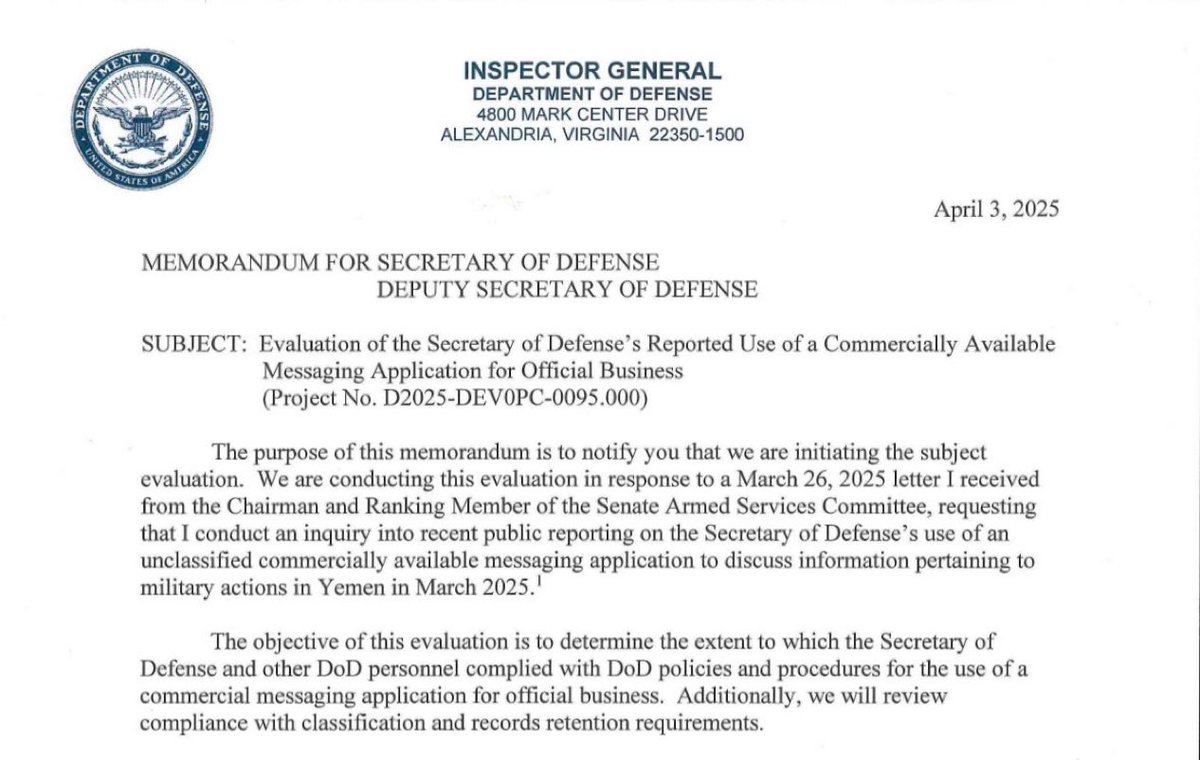 🚨BREAKING: DoD IG Probes Signal Use by SecDef—Privacy or Security?