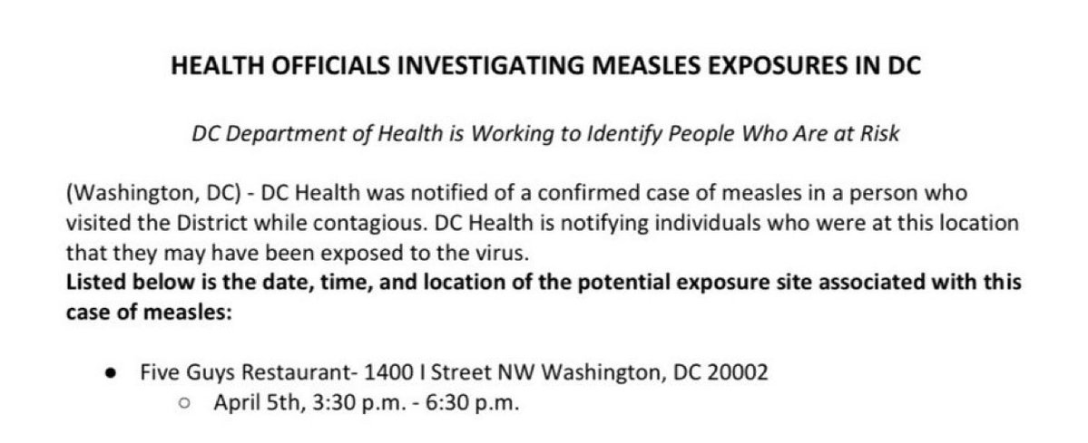 BREAKING: Measles Outbreak Linked to Five Guys in DC!