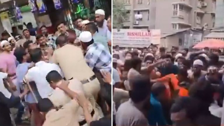 BREAKING: Saffron Flag Clash Erupts Near Mosque in Mumbai!