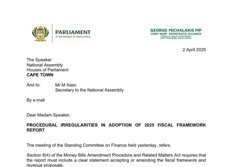 DA Demands Withdrawal of 2025 Budget Report Amid Chaos!