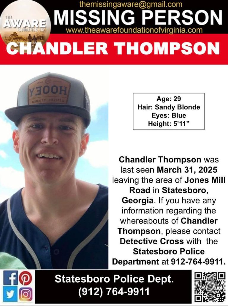 MISSING: Chandler Thompson Disappears Mysteriously in Georgia!