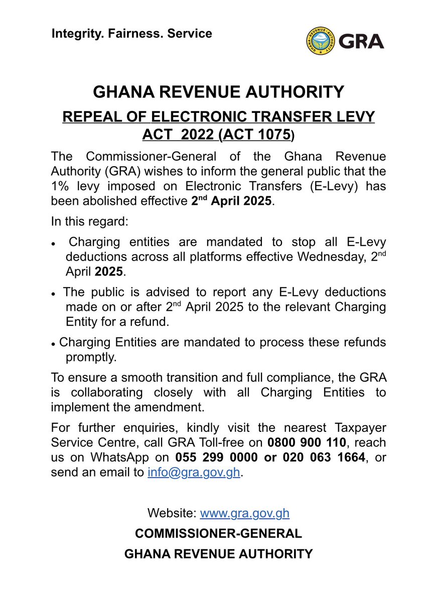 Shocking Decision: E-Levy Repealed! Refunds and No More Charges!