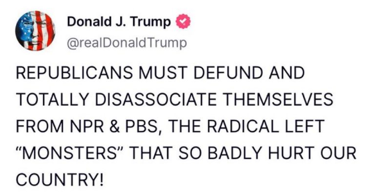Trump Declares War on Public Broadcasting: NPR and PBS Defunded!