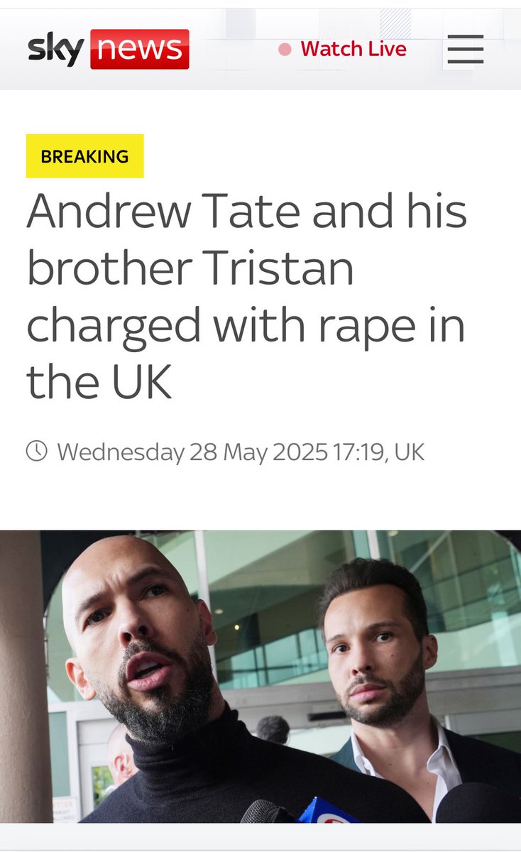 🚨BREAKING: Andrew Tate & Brother Charged with Rape in UK!