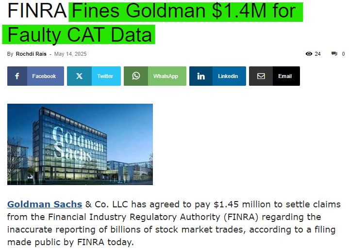 BREAKING: Goldman Sachs Gets $1.4M Fine for $36.6B Data Scandal!