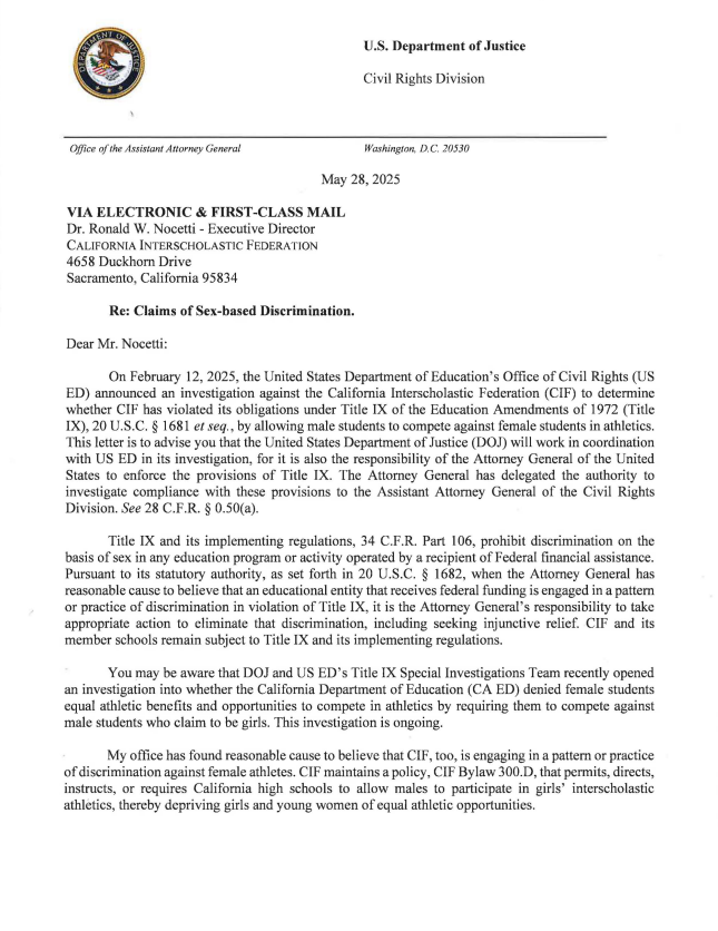 Breaking: AAG Dhillon Investigates CA Law on Transgender Athletes!