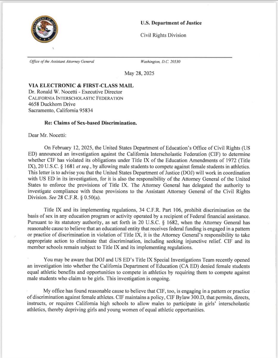 Breaking: Title IX Investigation Launched Against CIF Over Trans Athletes!