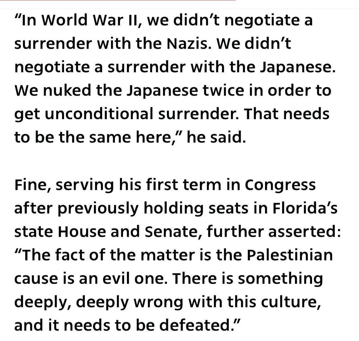 Congressman Fine's Shocking Call for Gaza Nukes After Killings!