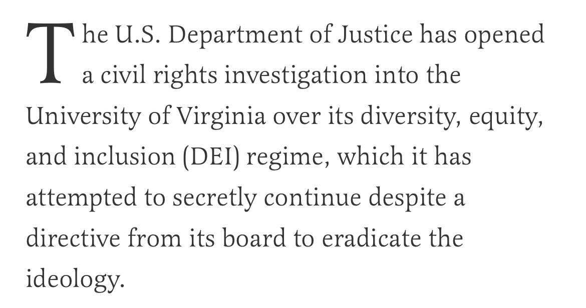 DOJ Investigates UVA's Secret Diversity Agenda Despite Board Orders
