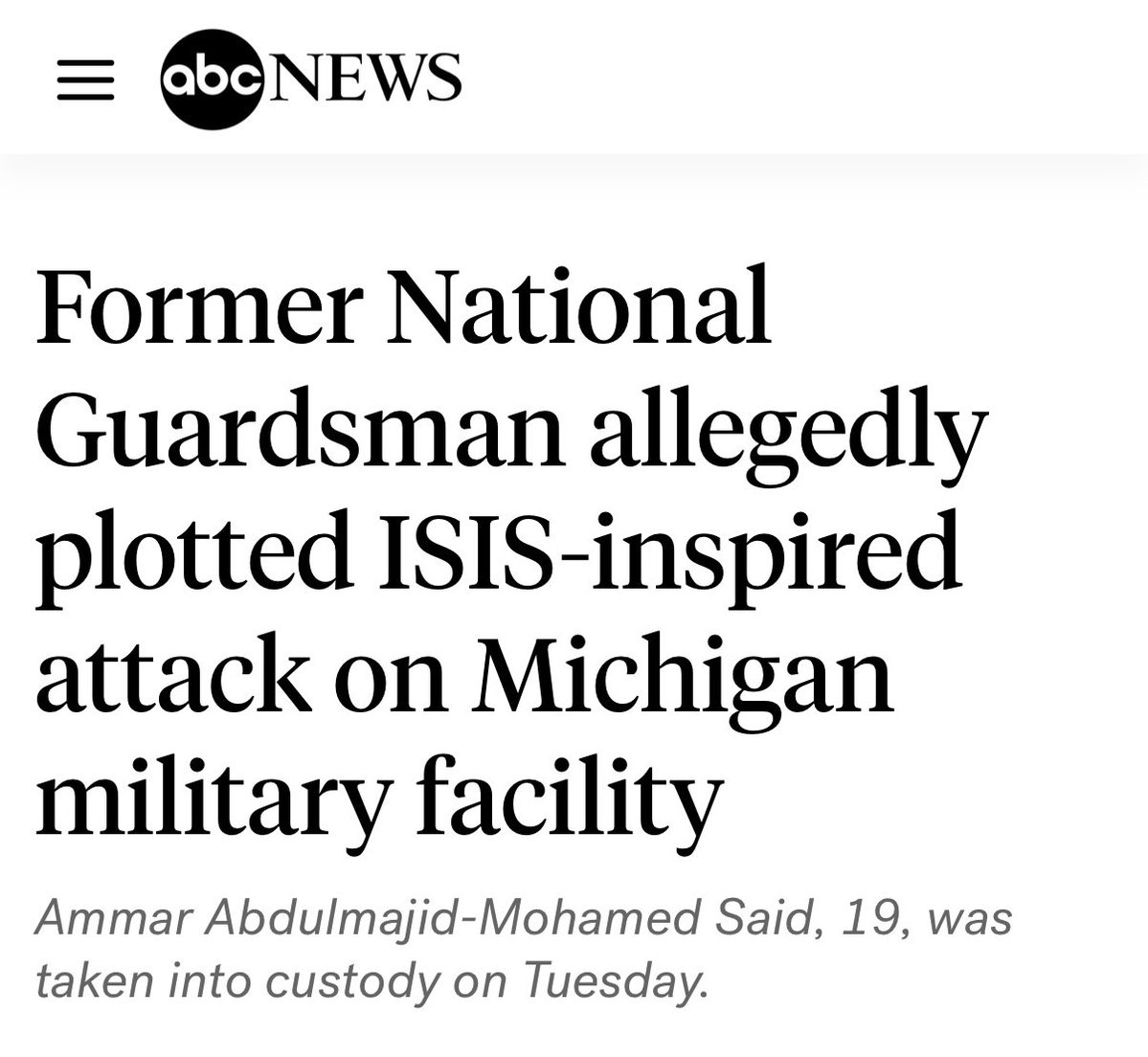 Ex-Michigan Guard Arrested for ISIS-Inspired Mass Shooting Plot!