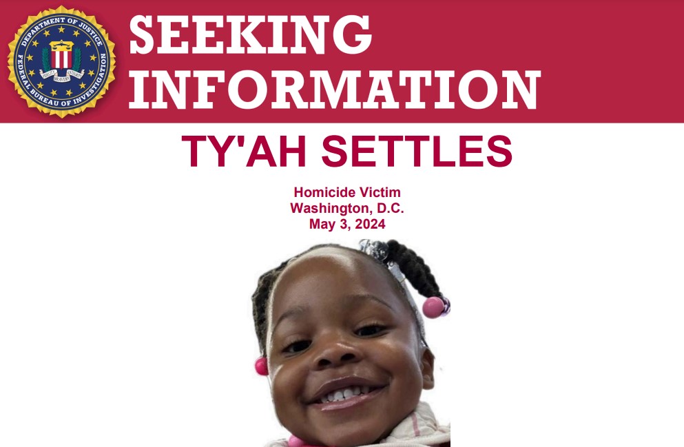 FBI Offers $10K Reward for Murder of 3-Year-Old Ty'ah Settles