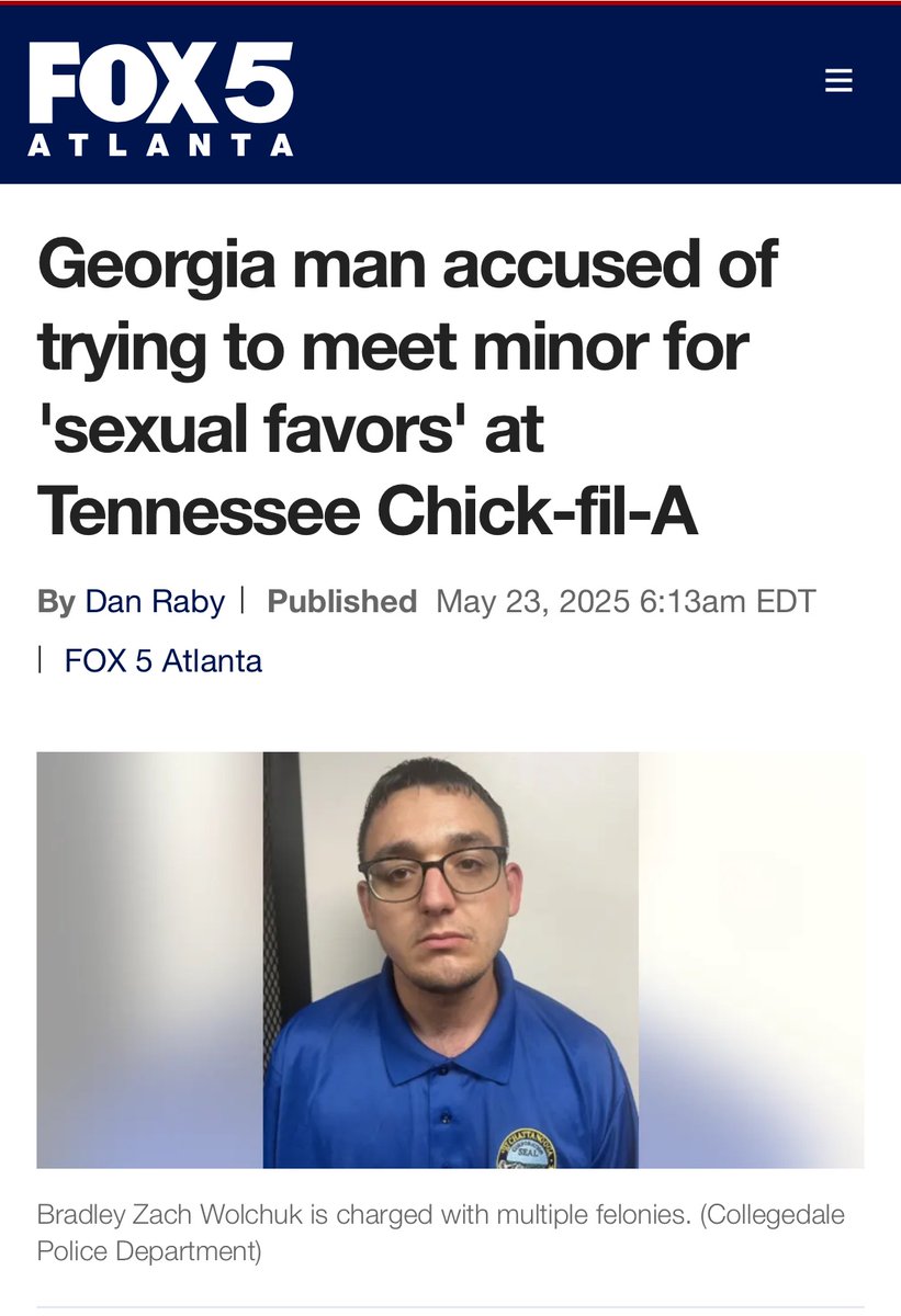 Georgia Man Arrested for Attempted Sex with Minor at Chick-fil-A!