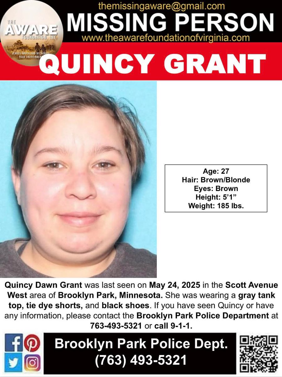 MISSING: Brooklyn Park's Quincy Dawn Grant Vanishes Without a Trace!