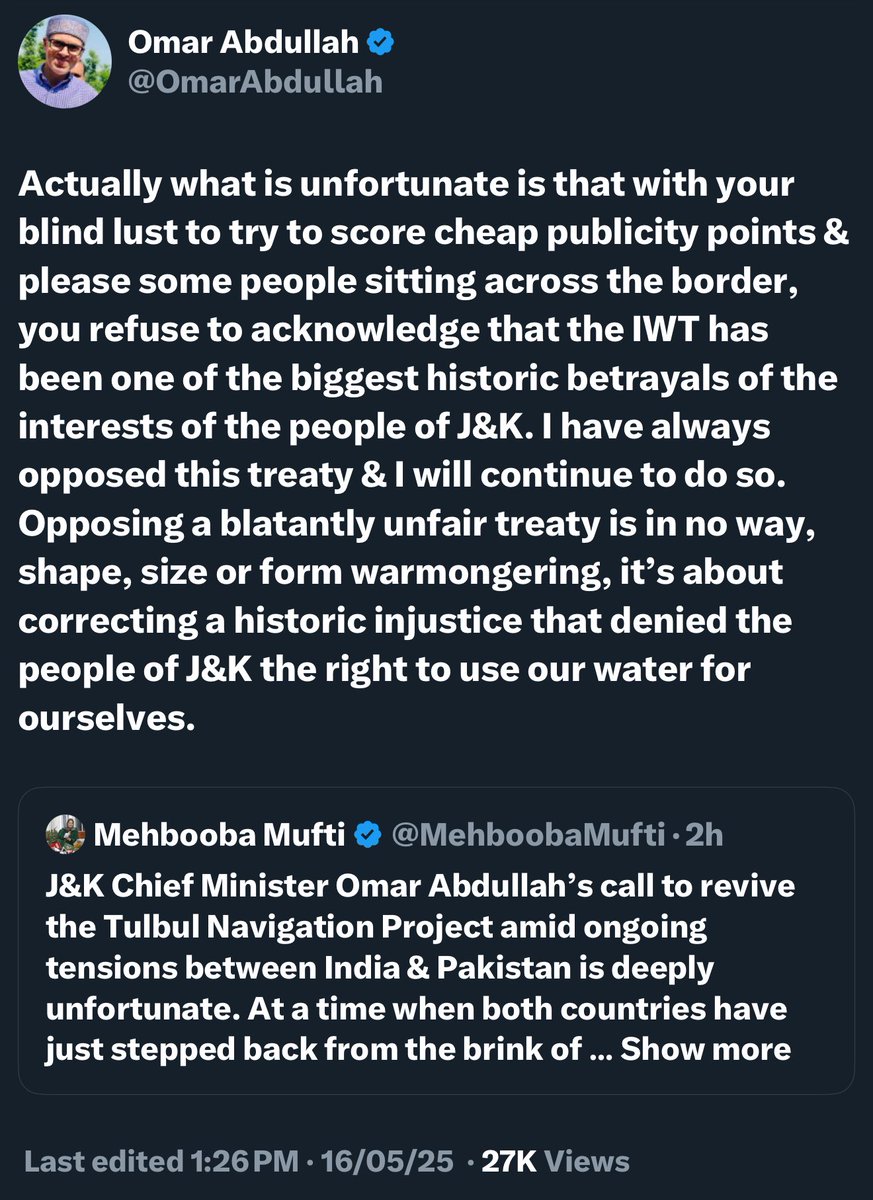 Omar Abdullah Slams Mehbooba Mufti's 'Cheap' Pakistan Pleasing