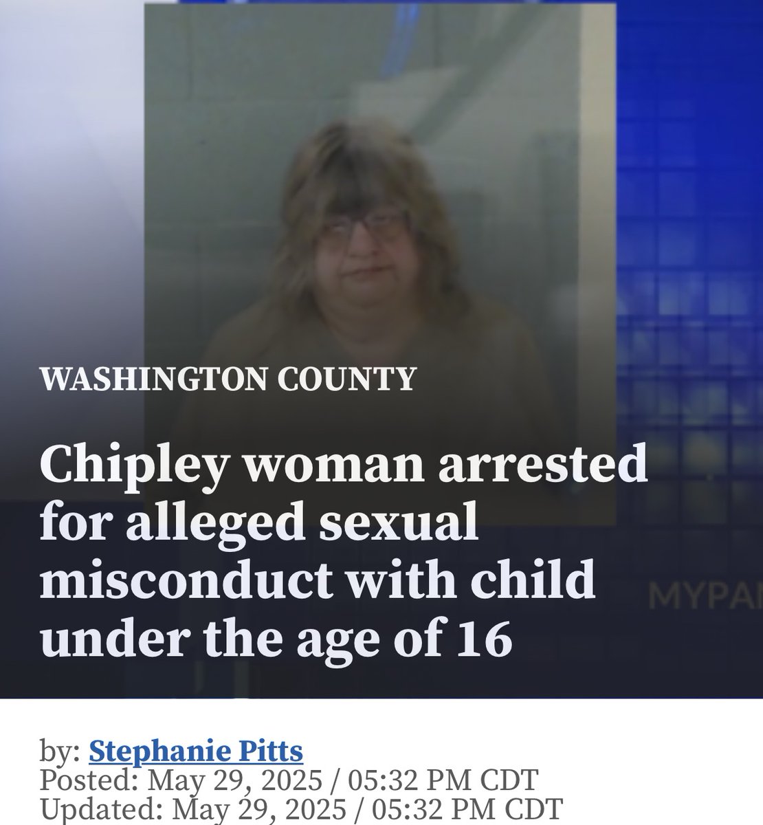Shock in Washington County: 54-Year-Old Woman Arrested for Child Sex Abuse