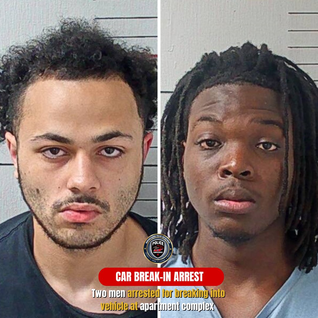 Shocking Car Burglary: Two Men Arrested in Murfreesboro!
