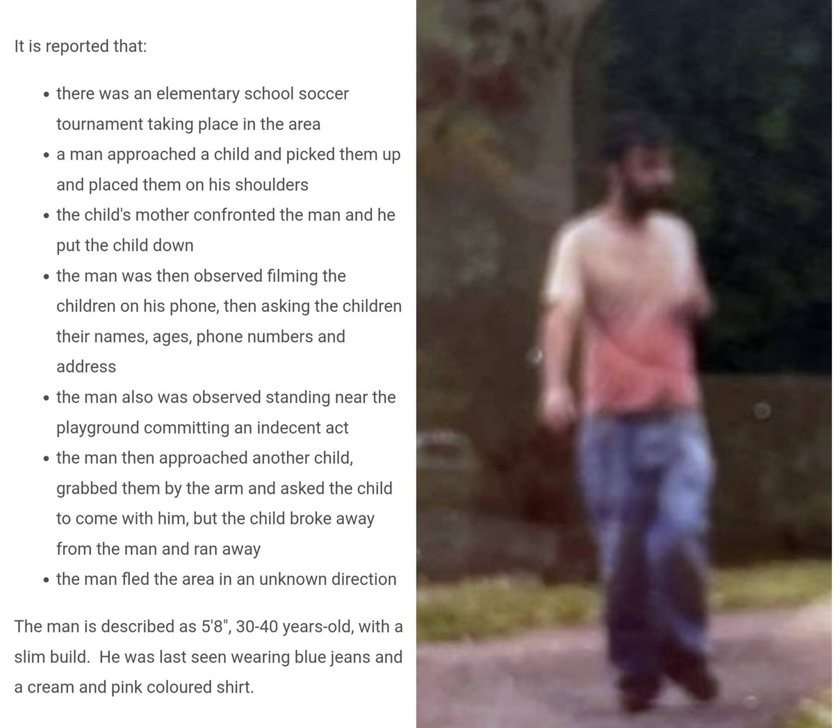 Toronto Police Alert: Creep Filmed Kids, Indecent Act by Playground!
