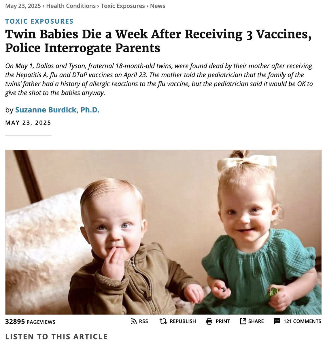 Tragic Twist: Twin Babies Die Post-Vaccination, Parents Questioned