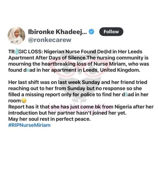 UK Nurse Mysteriously Found Dead After Nigeria Trip: What Happened?