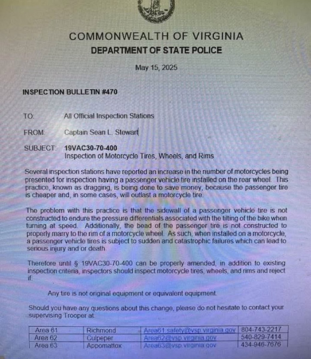 Virginia State Police Ban Motorcycle Tires: Outrage Ensues!