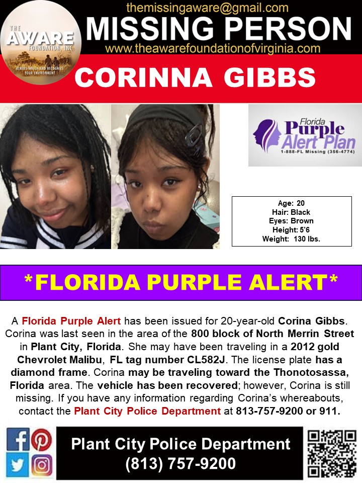 "Purple Alert: Missing 20-Year-Old From Plant City Sparks Outrage!"