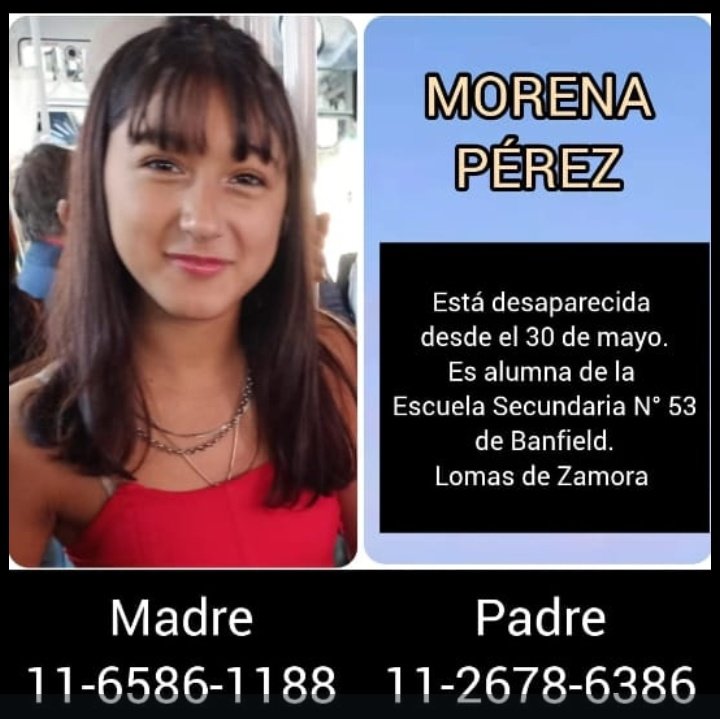 13-Year-Old Morena Pérez Vanishes in Banfield: Urgent Search!  
Contact Family: 11-65861188 or 11-26786386, Report to Police!