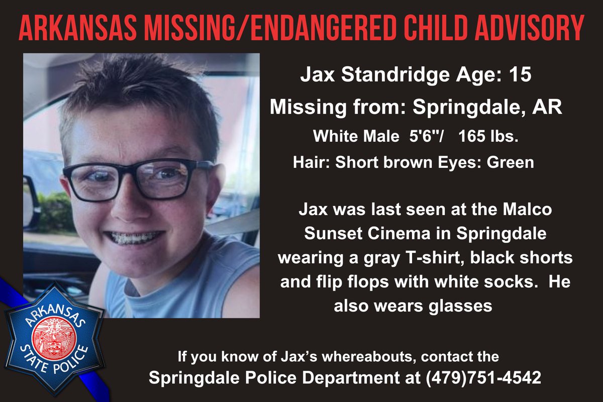 15-Year-Old Jax Standridge Goes Missing in Arkansas: Urgent Plea!