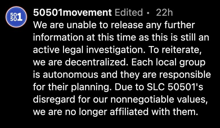 50501 Group Cuts Ties After Volunteer Kills Protester in Utah