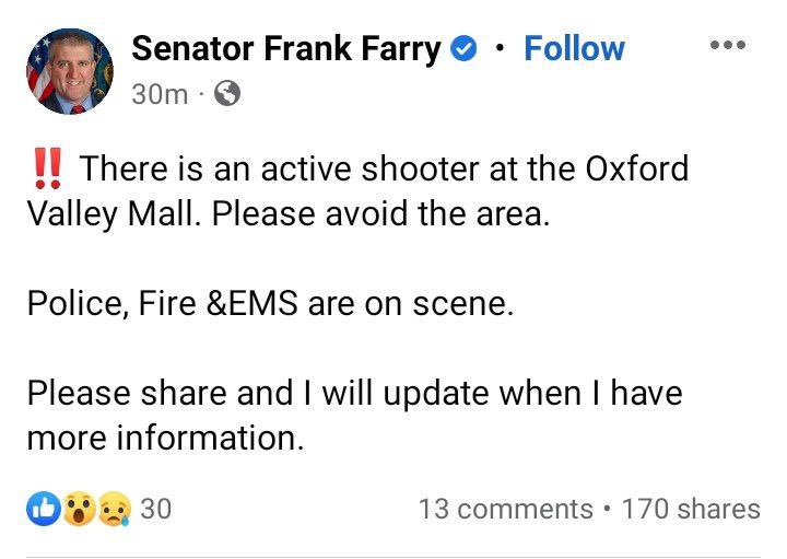 Active Shooter Chaos: Multiple Injuries at Oxford Valley Mall!