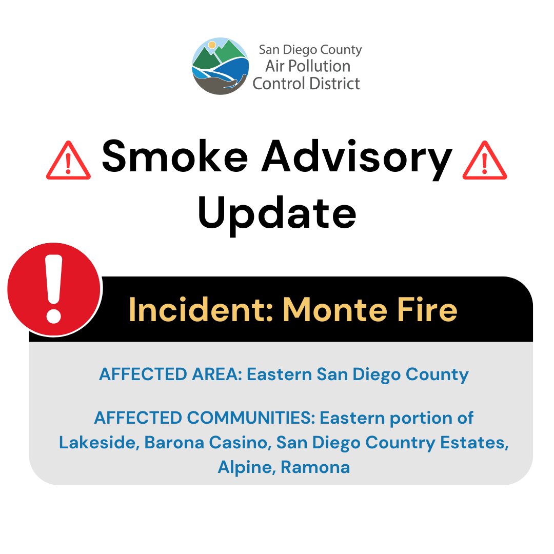 Active Smoke Advisory: Monte Fire Threatens San Diego Communities!