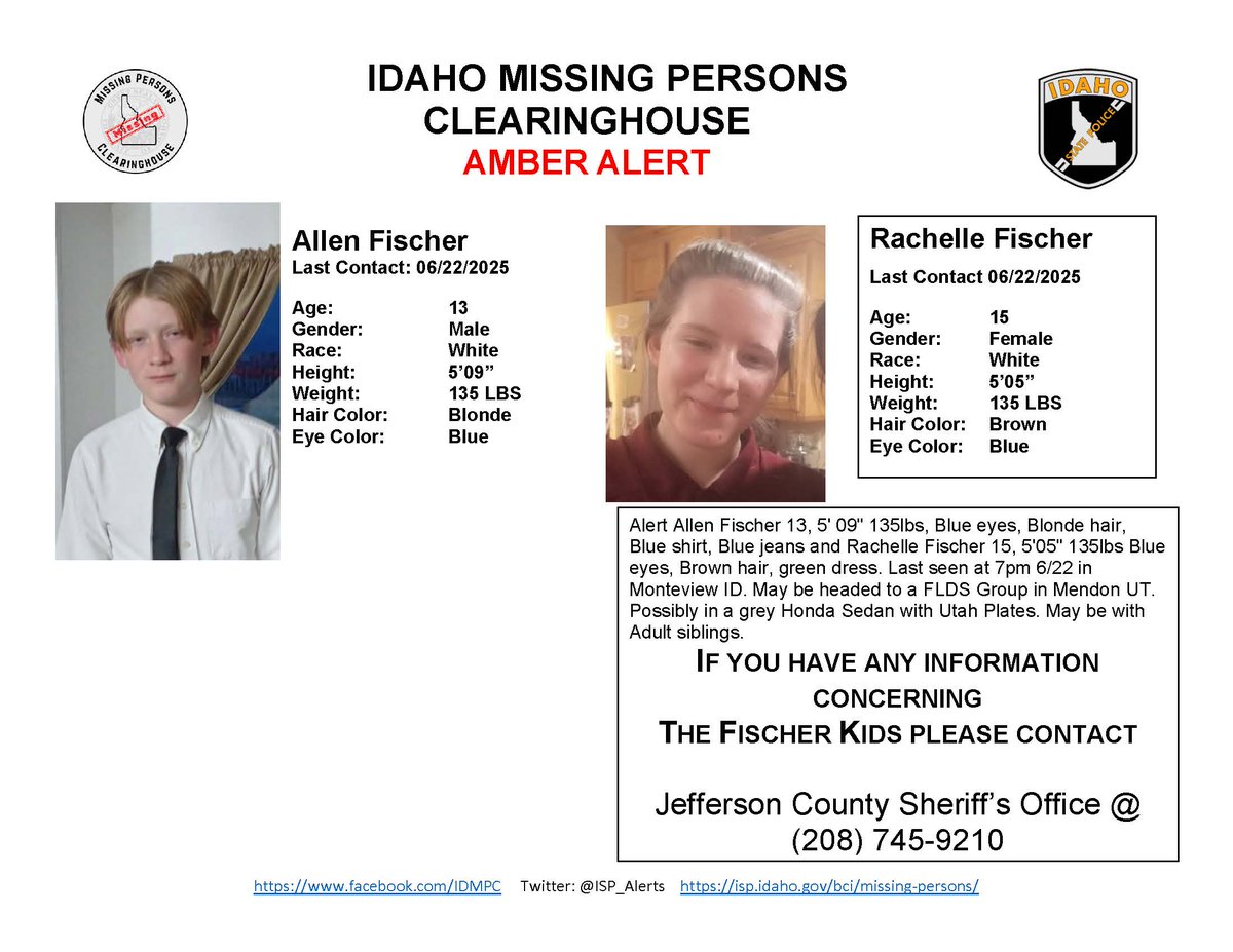 Amber Alert: Idaho Kids Missing, Possible Abduction to Utah!